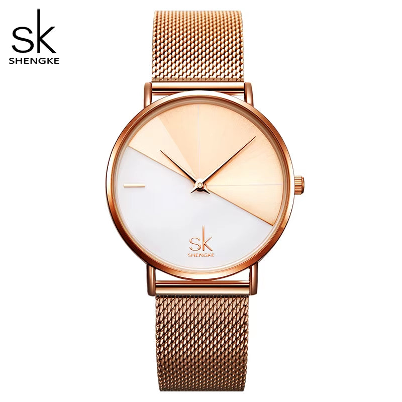 SK Luxury Leather Watches Women Creative Fashion Quartz Watches for Reloj Mujer 2019 Ladies Wrist Watch Relogio Feminino