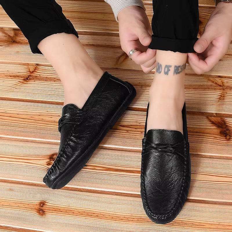 2025 Autumn Men's Breathable Low-Top Loafers - Stylish Business and Casual Footwear