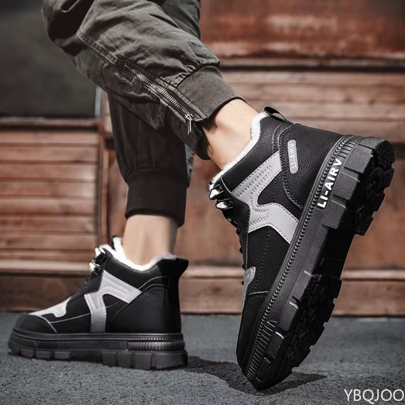 Fashionable Versatile High Top Men'S Shoes Autumn Winter Thick Warm Cotton Shoes Sports Leisure Comfortable Men'S Shoes