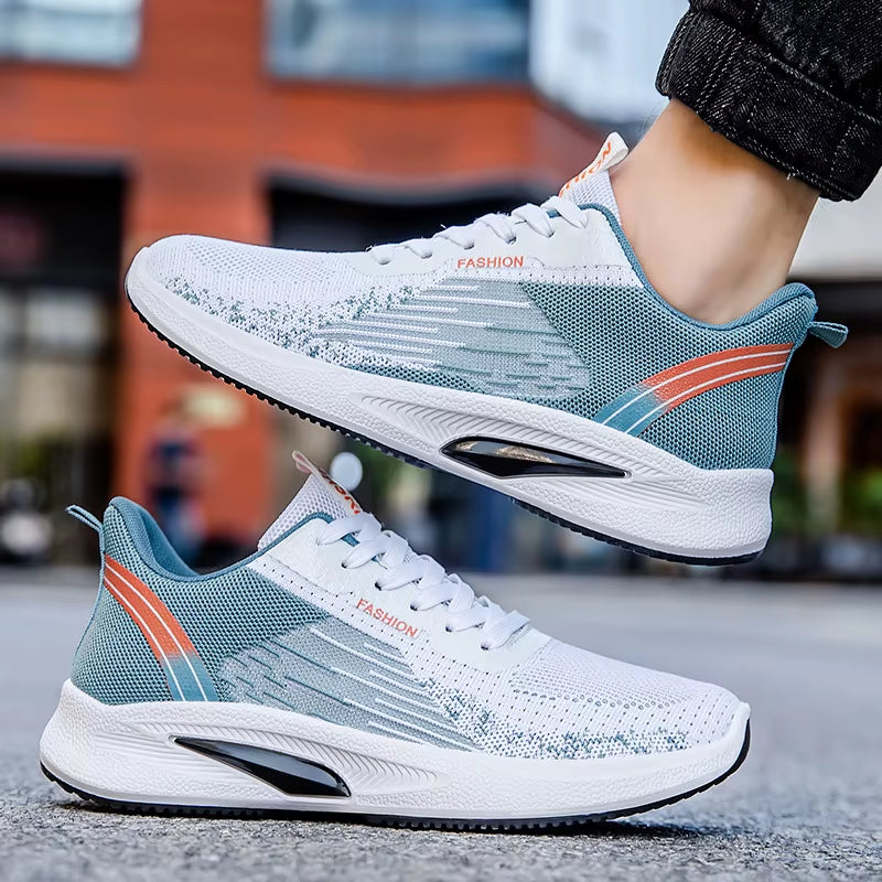 Men’s Lightweight Breathable Sneakers for Summer - Lace-Up Running Shoes