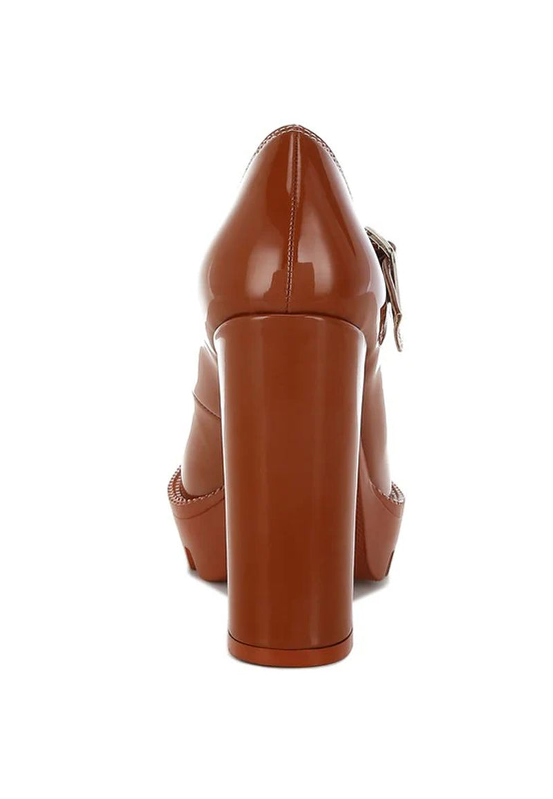 MILLENIAL BUG Patent High Heeled Mary Jane Shoes