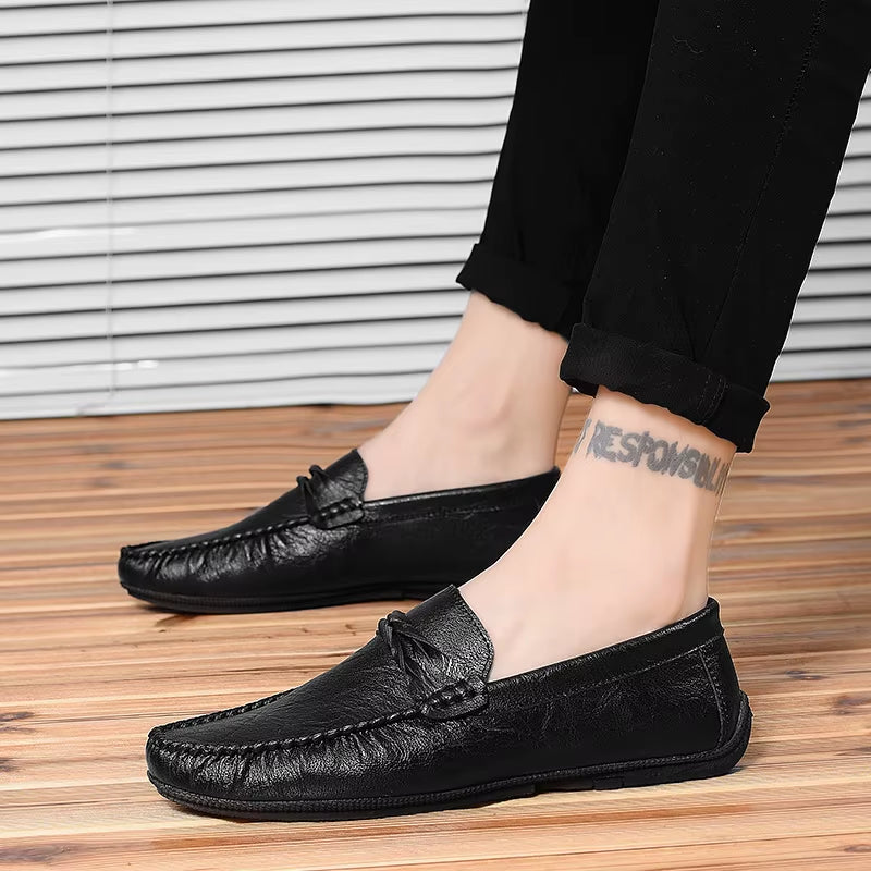 2025 Autumn Men's Breathable Low-Top Loafers - Stylish Business and Casual Footwear