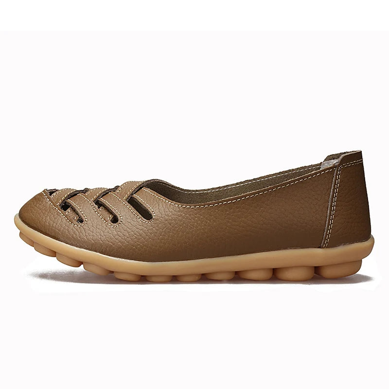 Genuine Leather Women'S Shoes Flats Loafers Ladies Shoes Slip on Women'S Loafers Femme Moccasins Female Ballet Tenis Feminino