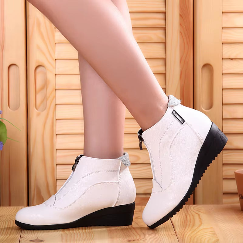 Winter Boots Women 2020 Women Snow Boots Wedge Heels Winter Shoes Women Warm Fur Casual Shoes Zip Women'S Shoes Botas Mujer