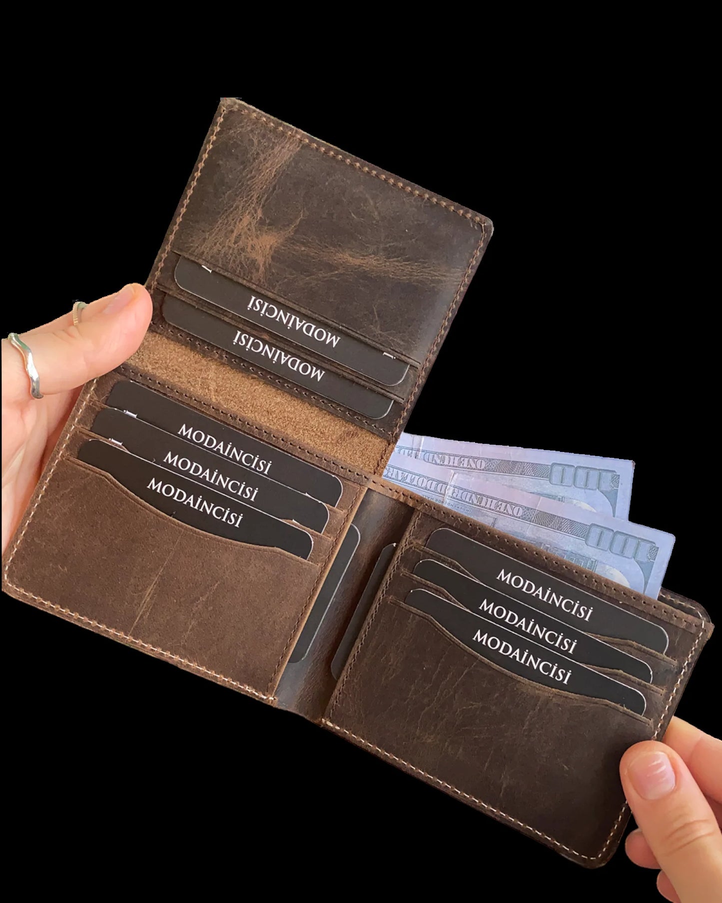 Cosmos - Genuine Leather Trifold Classic Men'S Wallet