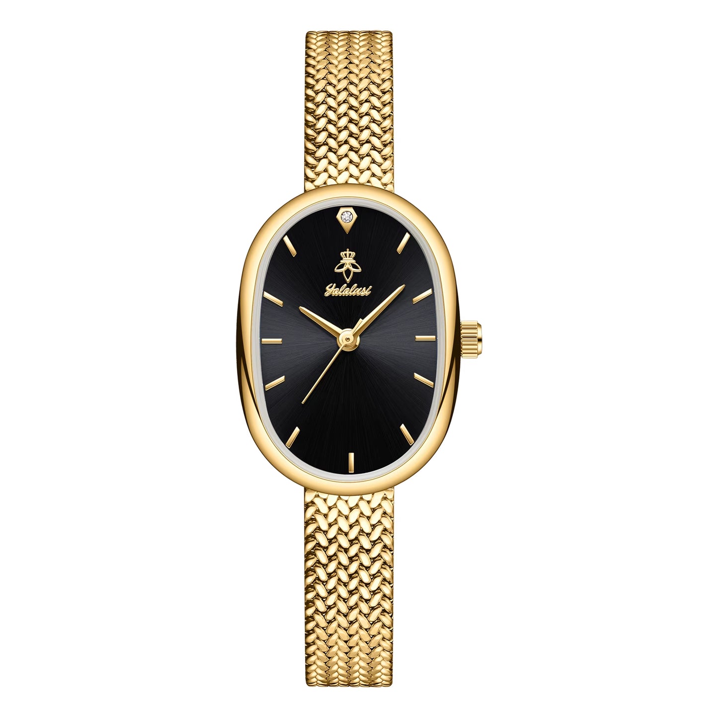 Brand Fashion Women'S Quartz Watch Slim Metal Woven Strap Women'S Watches Niche Trend Watches Gift Set