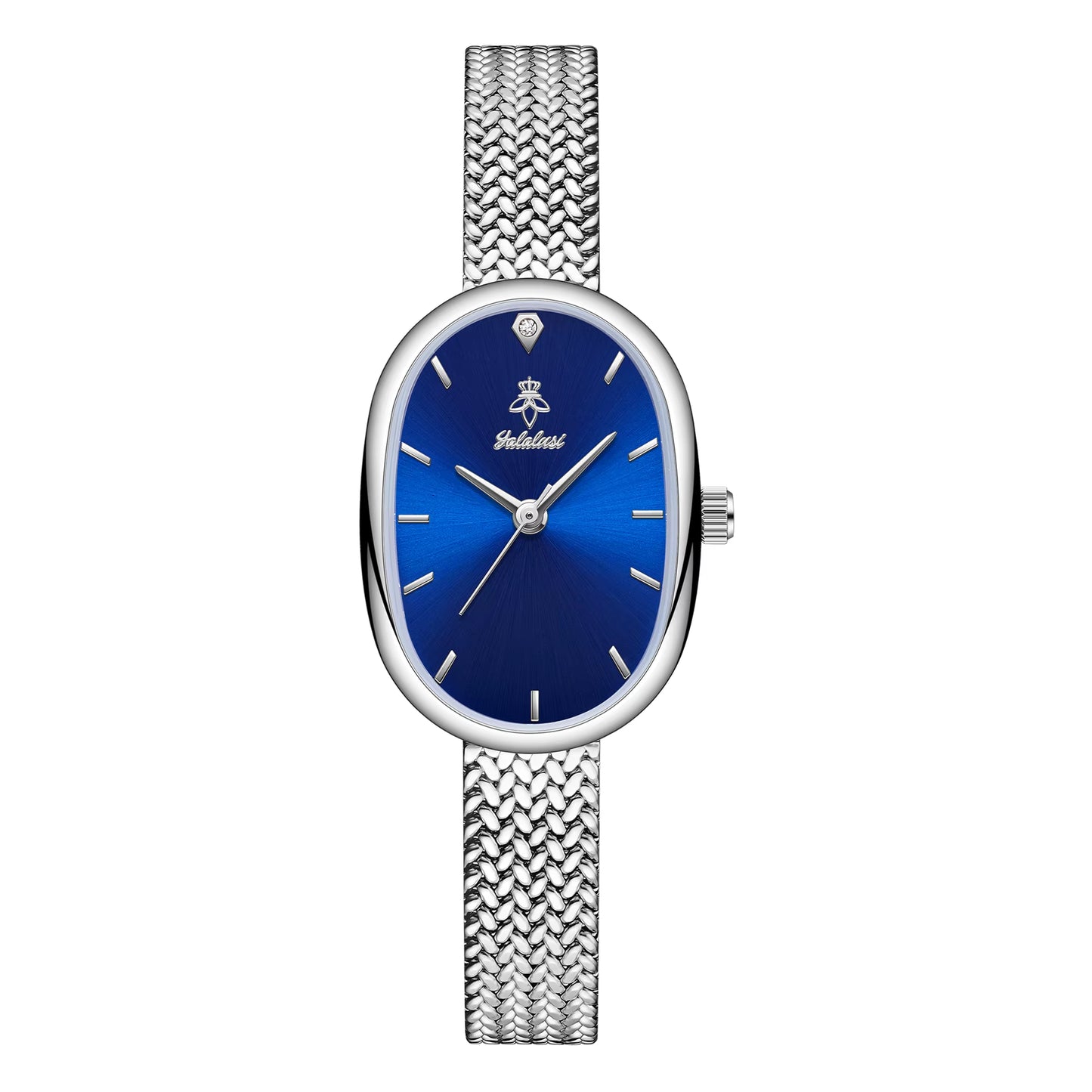 Brand Fashion Women'S Quartz Watch Slim Metal Woven Strap Women'S Watches Niche Trend Watches Gift Set