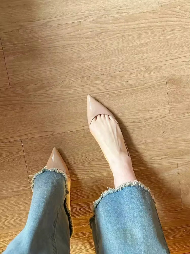 2025 Spring New Women'S Single Shoes High Quality Genuine Leather Women'S Shoes Sexy Party Women'S Shoes Wine Red Office Shoes