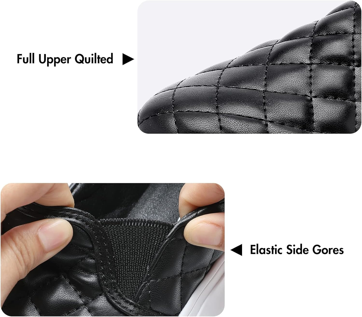 Women'S Loafers Slip on Sneakers Memory Foam Comfort Casual Sneakers for Women Black