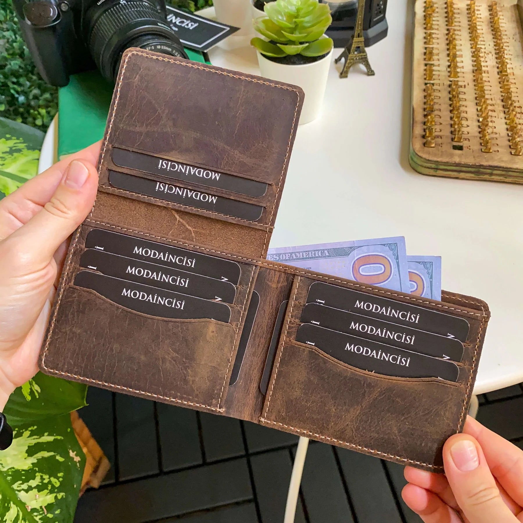 Cosmos - Genuine Leather Trifold Classic Men'S Wallet