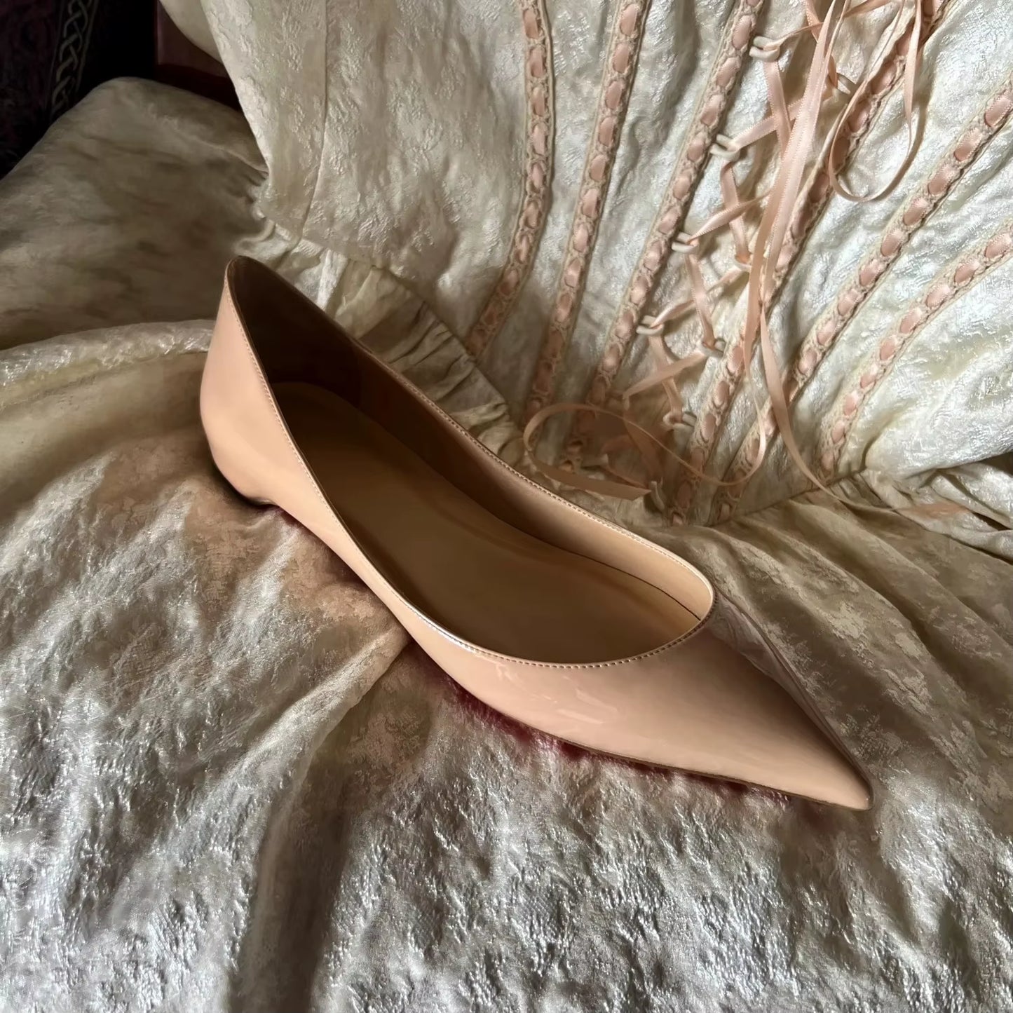 2025 Spring New Women'S Single Shoes High Quality Genuine Leather Women'S Shoes Sexy Party Women'S Shoes Wine Red Office Shoes