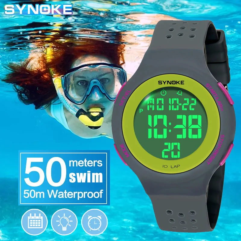 Women'S Watches Thin Luxury Swim Waterproof Digital Sport Watch for Men LED Electronic Clock Multifunc Diving Wristwatch