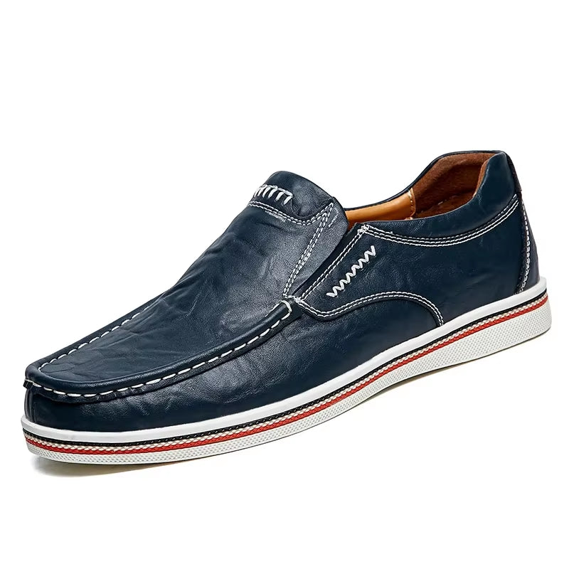 Men's Leather Casual Loafers - Breathable Moccasins for Parties and Driving