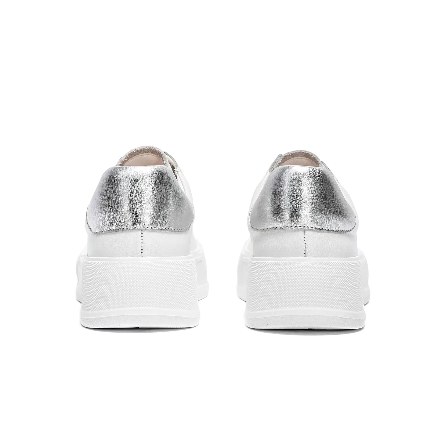 Women'S Shoes White Casual Shoes Simple Height Increasing Flat Shoes Lace Leather Upper Girls Casual Sneakers