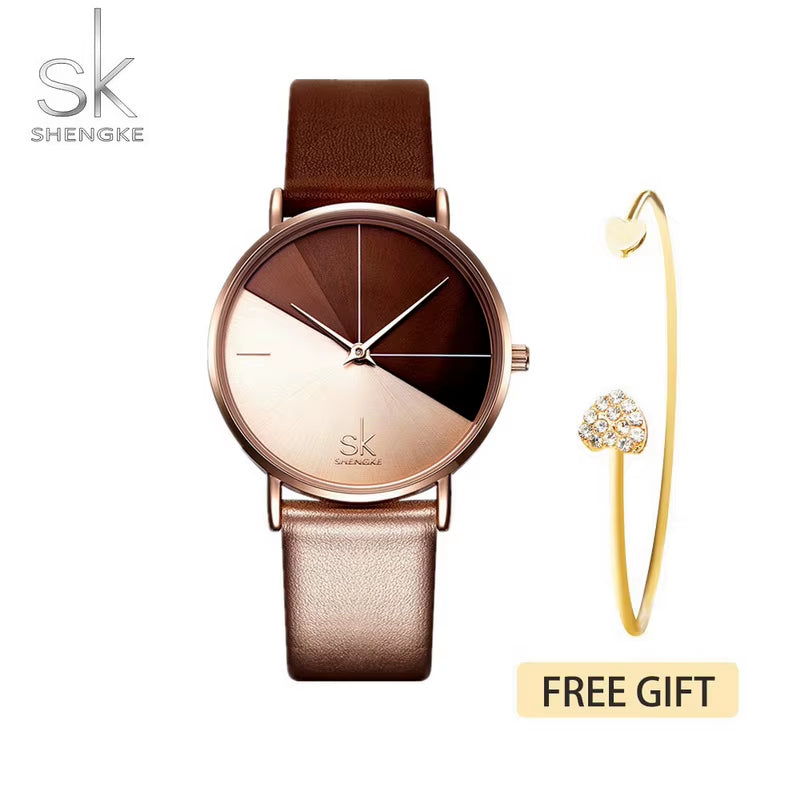 SK Luxury Leather Watches Women Creative Fashion Quartz Watches for Reloj Mujer 2019 Ladies Wrist Watch  Relogio Feminino