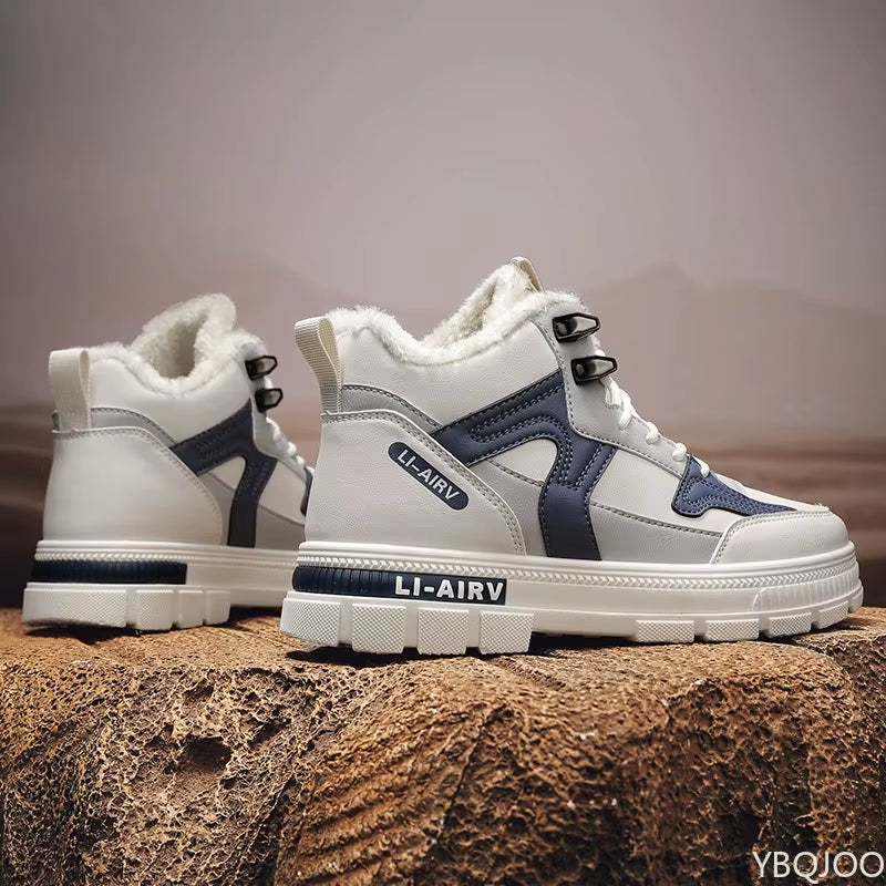 Fashionable Versatile High Top Men'S Shoes Autumn Winter Thick Warm Cotton Shoes Sports Leisure Comfortable Men'S Shoes