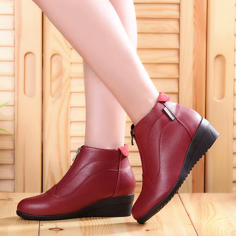Winter Boots Women 2020 Women Snow Boots Wedge Heels Winter Shoes Women Warm Fur Casual Shoes Zip Women'S Shoes Botas Mujer
