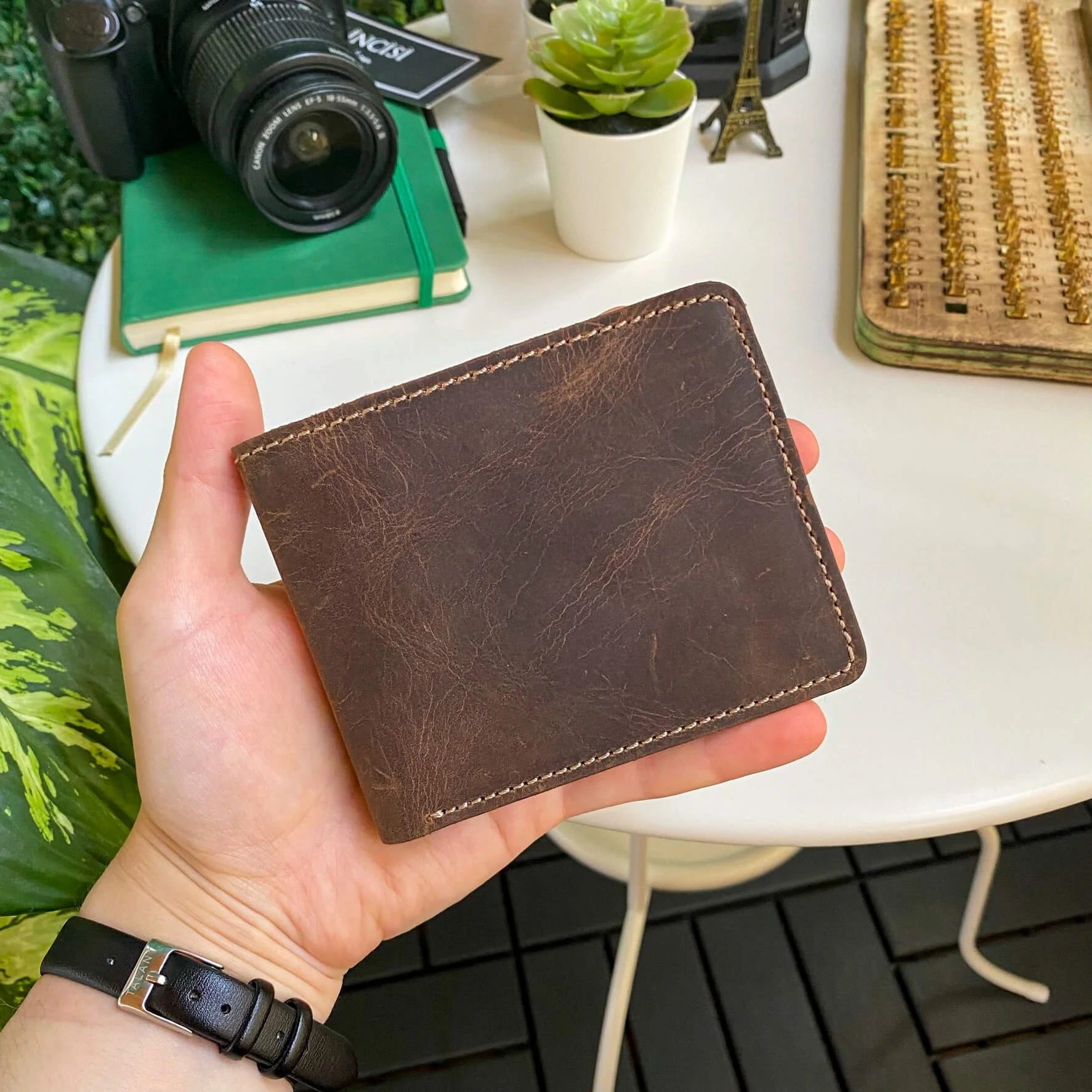 Cosmos - Genuine Leather Trifold Classic Men'S Wallet