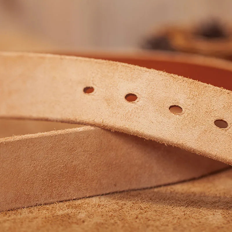 Genuine leather strap belt for men