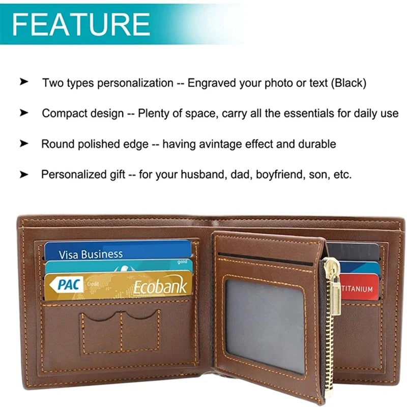 Engraved Customizable Picture wallets for men