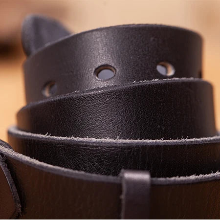 Genuine leather strap belt for men