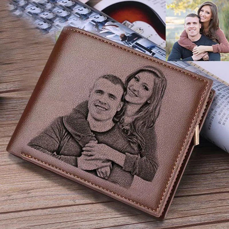 Engraved Customizable Picture wallets for men