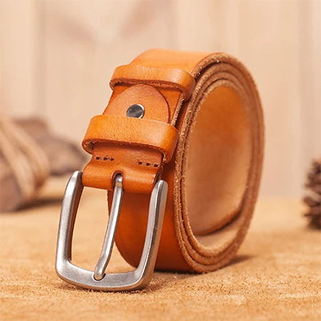 Genuine leather strap belt for men