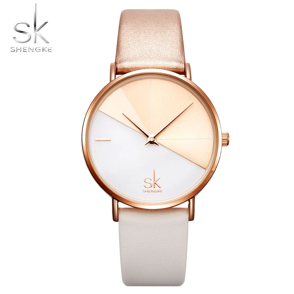 SK Luxury Leather Watches Women Creative Fashion Quartz Watches for Reloj Mujer 2019 Ladies Wrist Watch  Relogio Feminino