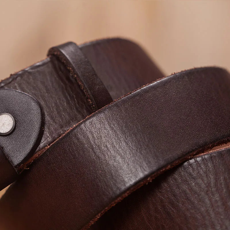 Genuine leather strap belt for men