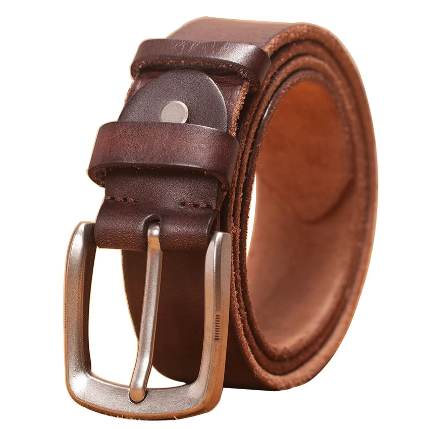 Genuine leather strap belt for men