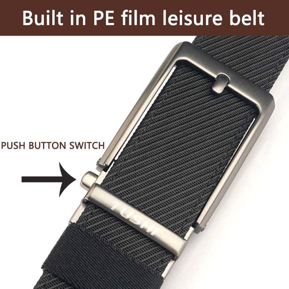 TUSHI Military Belt Sturdy Nylon Metal Automatic Buckle For Men