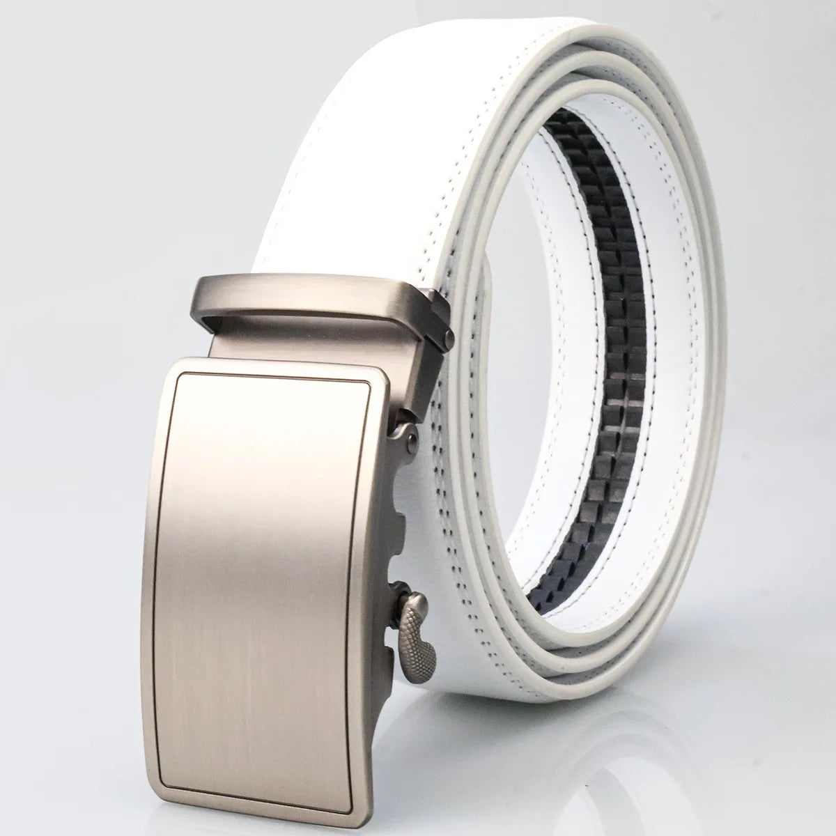 Leather Alloy Automatic Buckle Business Leisure Belt For Men