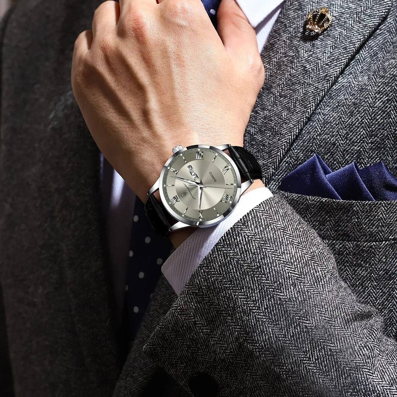 POEDAGAR Waterproof Luminous Watch For Men