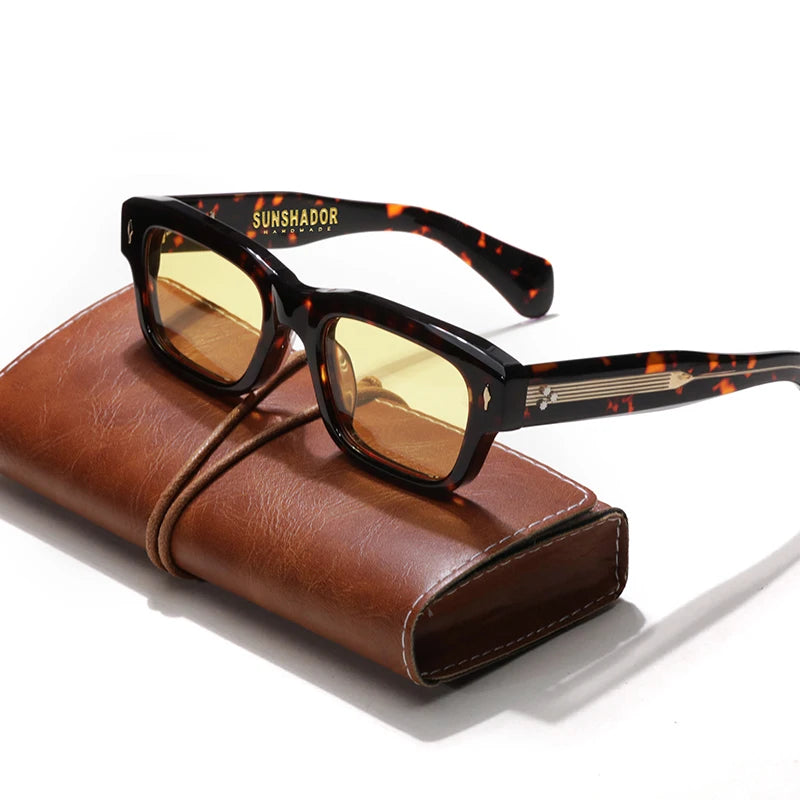 Luxury Designer Sunglasses for Men Acetate Handmade Top Quality Glasses