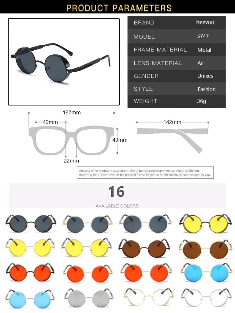 Metal Steampunk Sunglasses Men Women