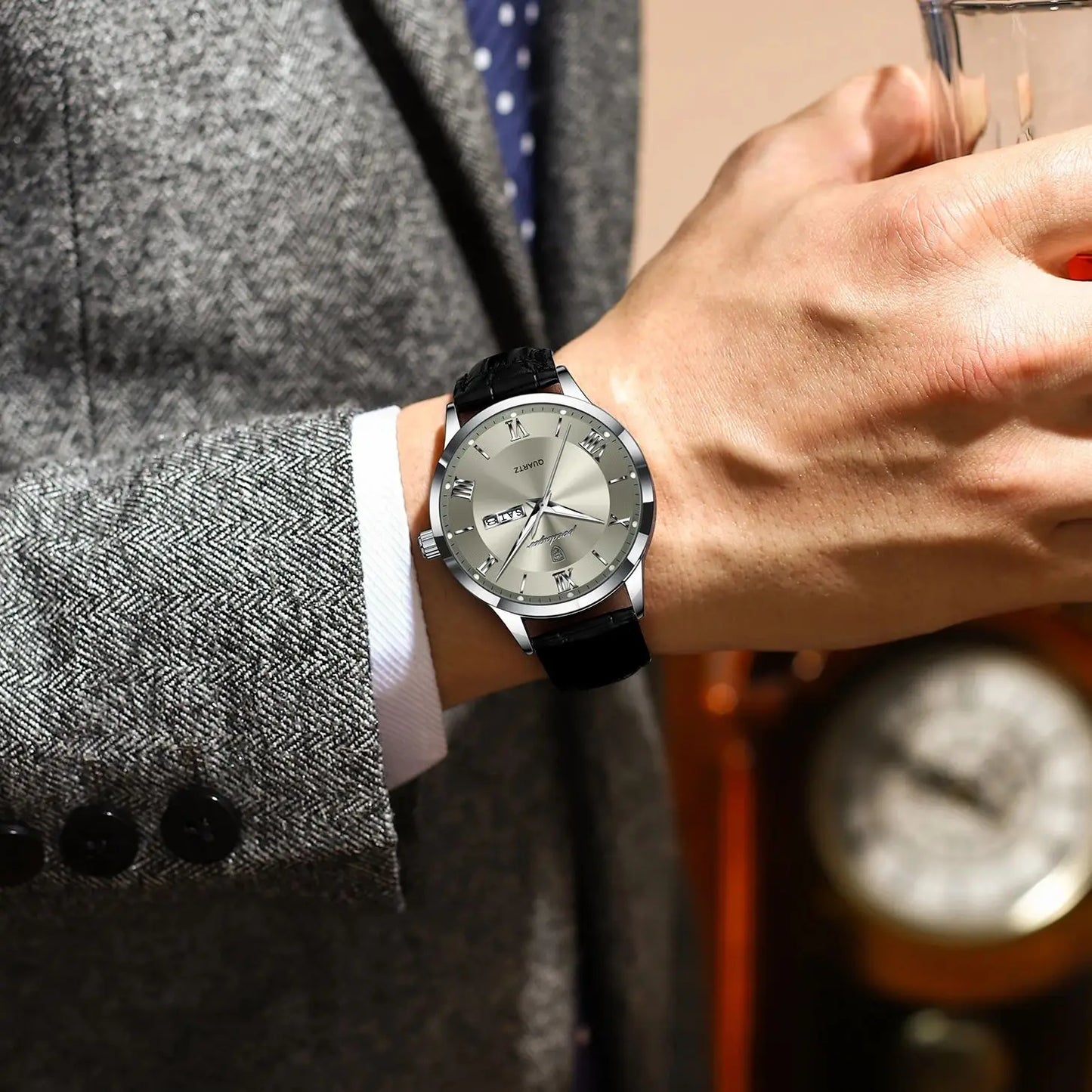 POEDAGAR Waterproof Luminous Watch For Men