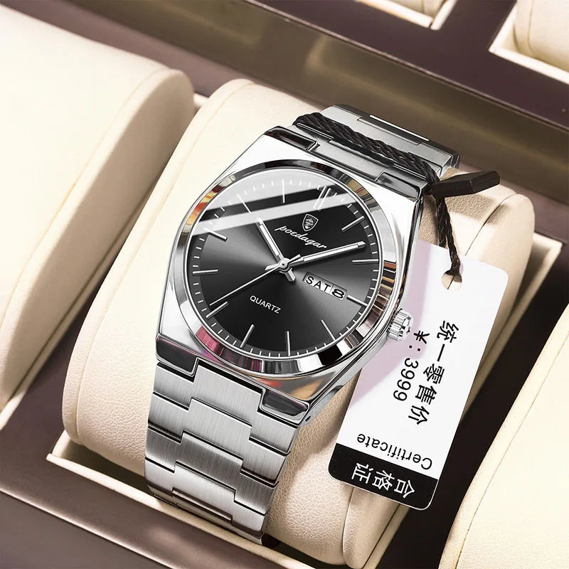 Waterproof Stainless Steel Quartz Wrist Watch For Man