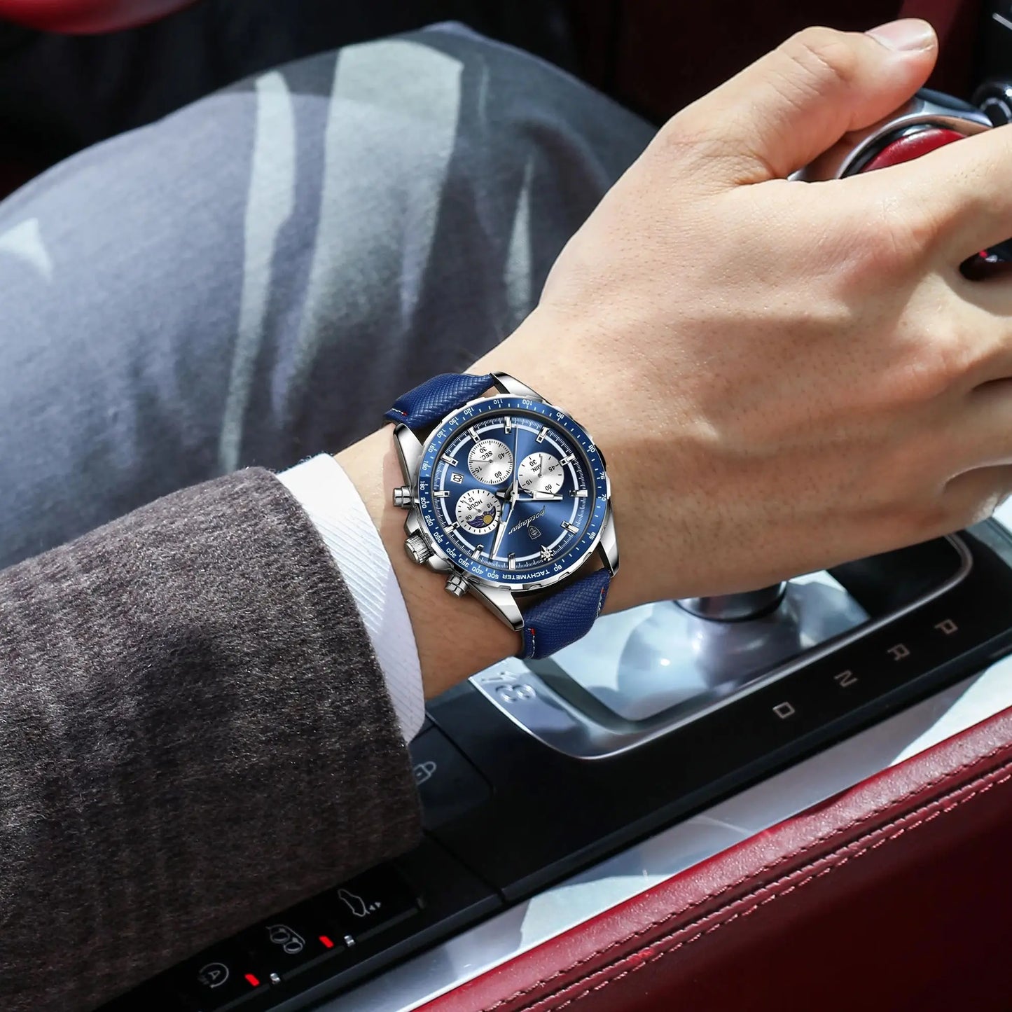 POEDAGAR Clock Fashion Luminous Waterproof Chronograph Watch For Men