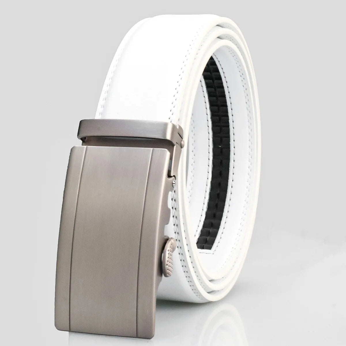 Leather Alloy Automatic Buckle Business Leisure Belt For Men