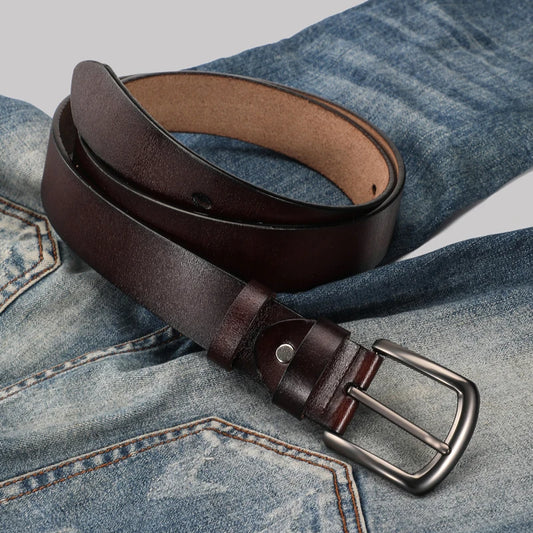 High-end leather belt for men