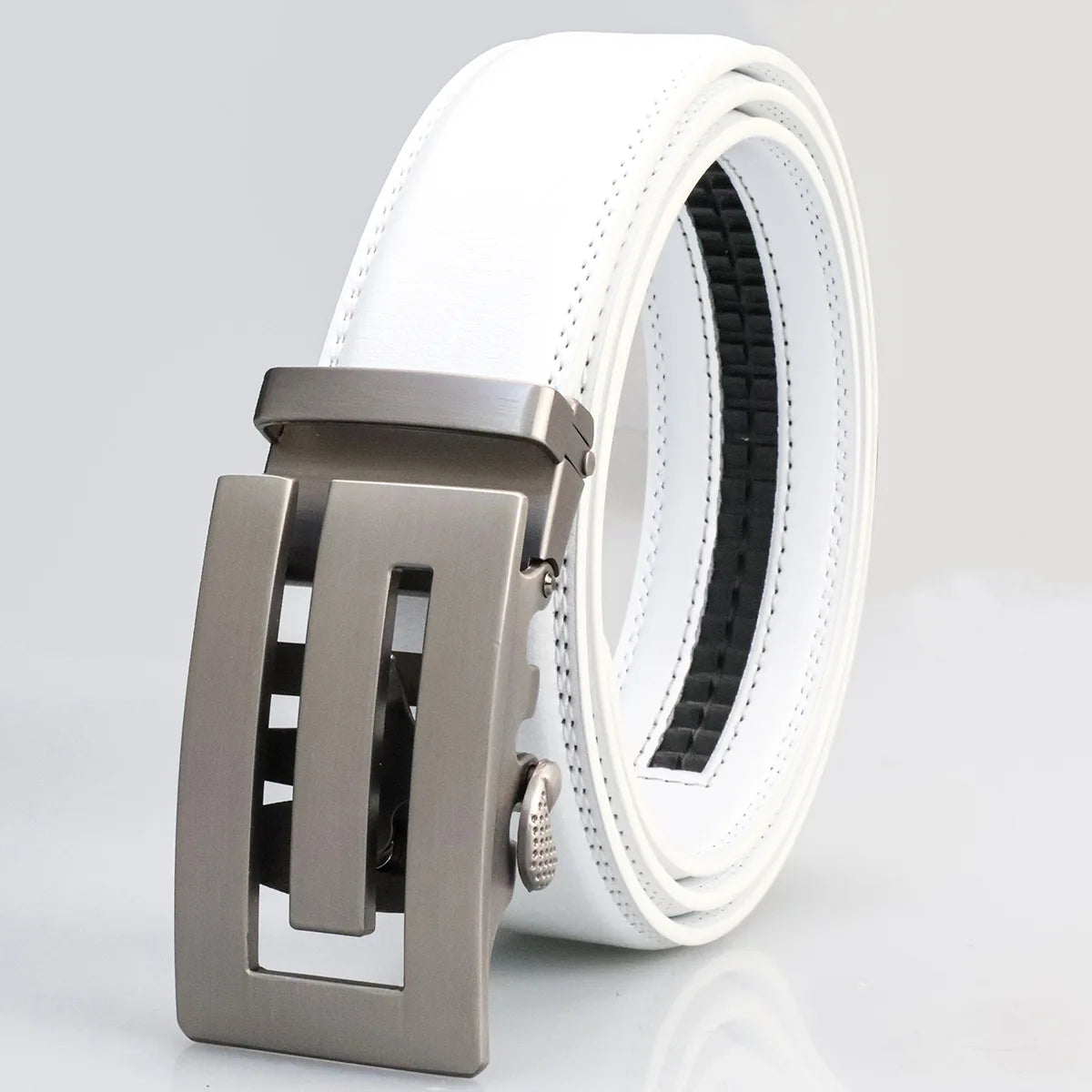Leather Alloy Automatic Buckle Business Leisure Belt For Men
