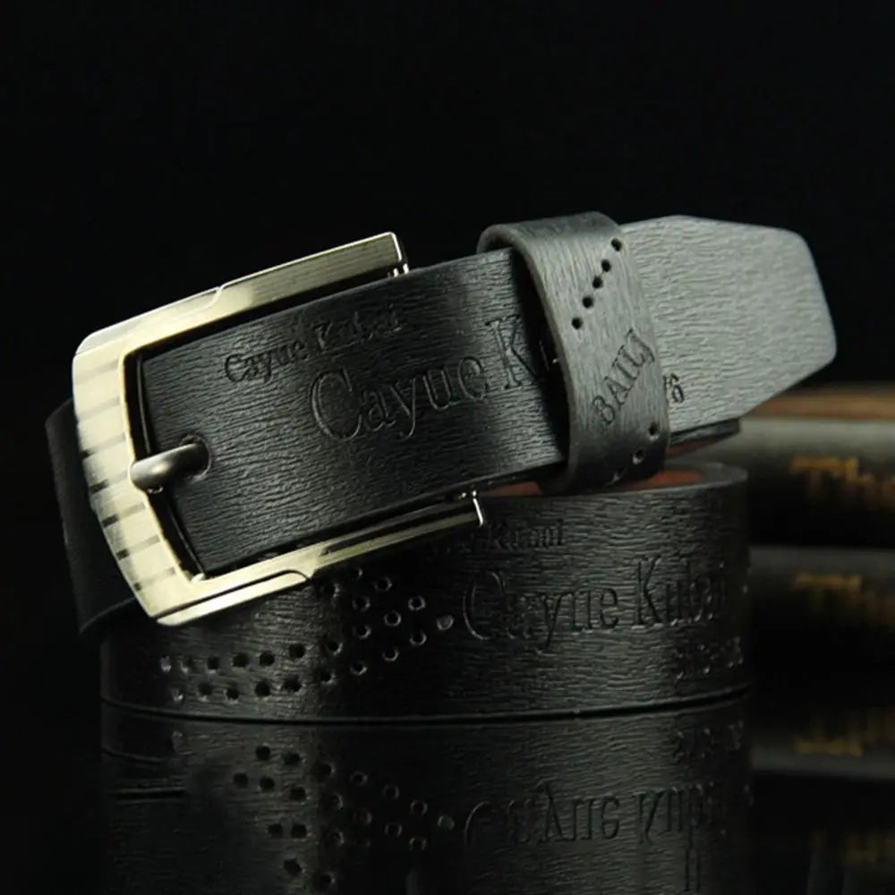 Leather Print Classic Buckle Business Leather Belts For Men