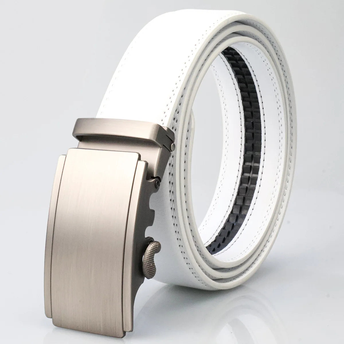 Leather Alloy Automatic Buckle Business Leisure Belt For Men