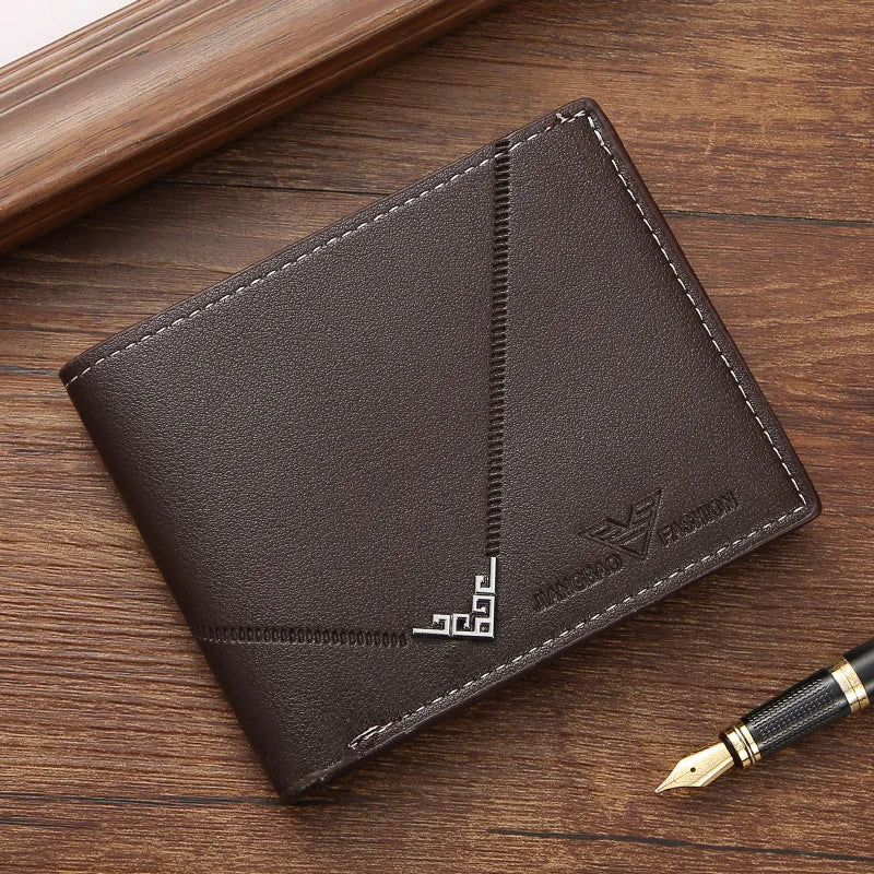 Men's Leather Casual Short Bifold Wallet