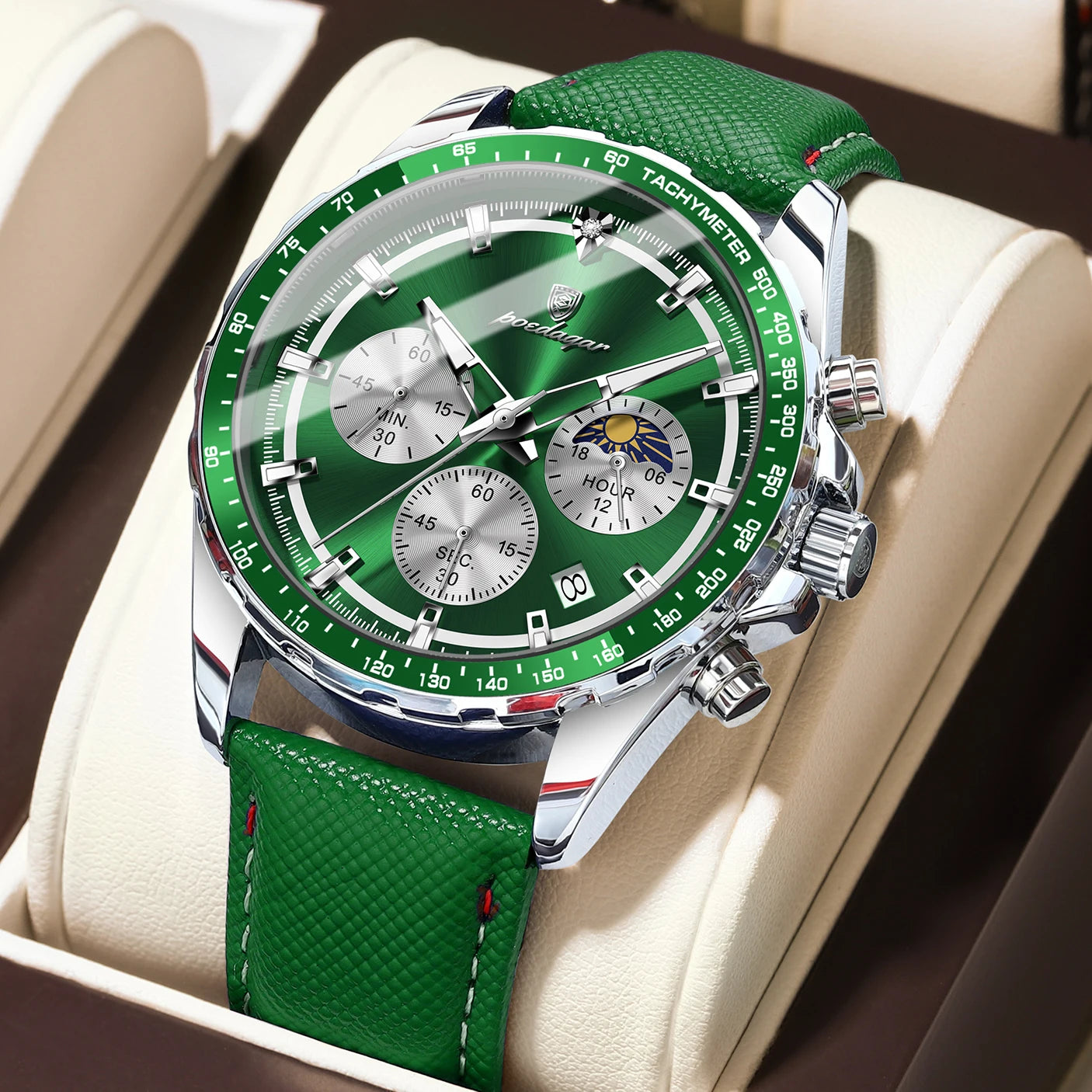 POEDAGAR Clock Fashion Luminous Waterproof Chronograph Watch For Men