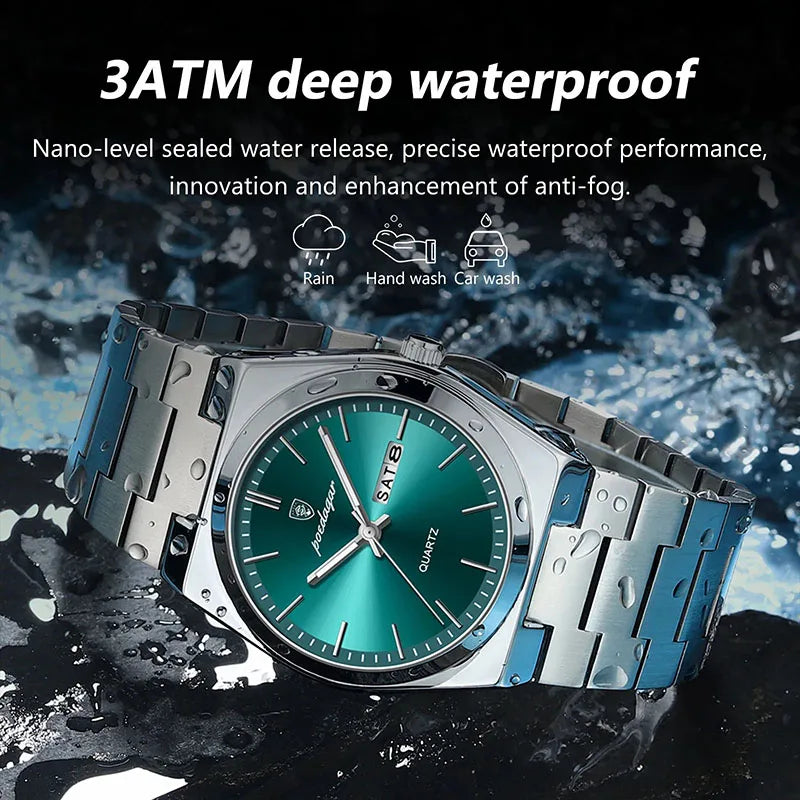 Waterproof Stainless Steel Quartz Wrist Watch For Man