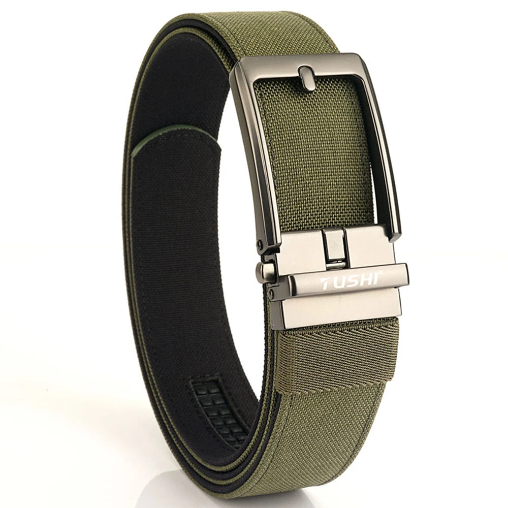 TUSHI Military Belt Sturdy Nylon Metal Automatic Buckle For Men