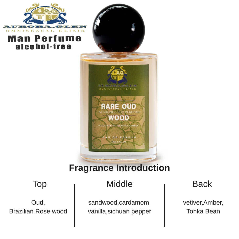Men's Fresh Woody Alcohol-Free Perfume with Cedarwood Vetiver Cologne Pink Pepper Mint