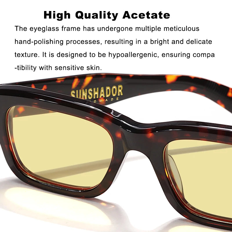 Luxury Designer Sunglasses for Men Acetate Handmade Top Quality Glasses