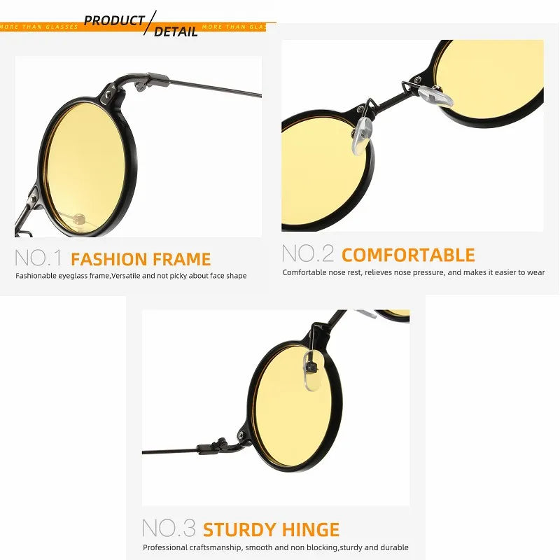Steampunk Round Sun Glasses for Male & Female